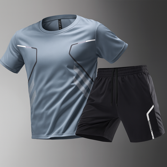Men's Activewear Set with Stretch T-Shirt and Ultralight Shorts