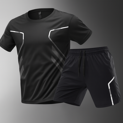 Men's Activewear Set with Stretch T-Shirt and Ultralight Shorts