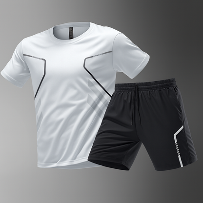 Men's Activewear Set with Stretch T-Shirt and Ultralight Shorts