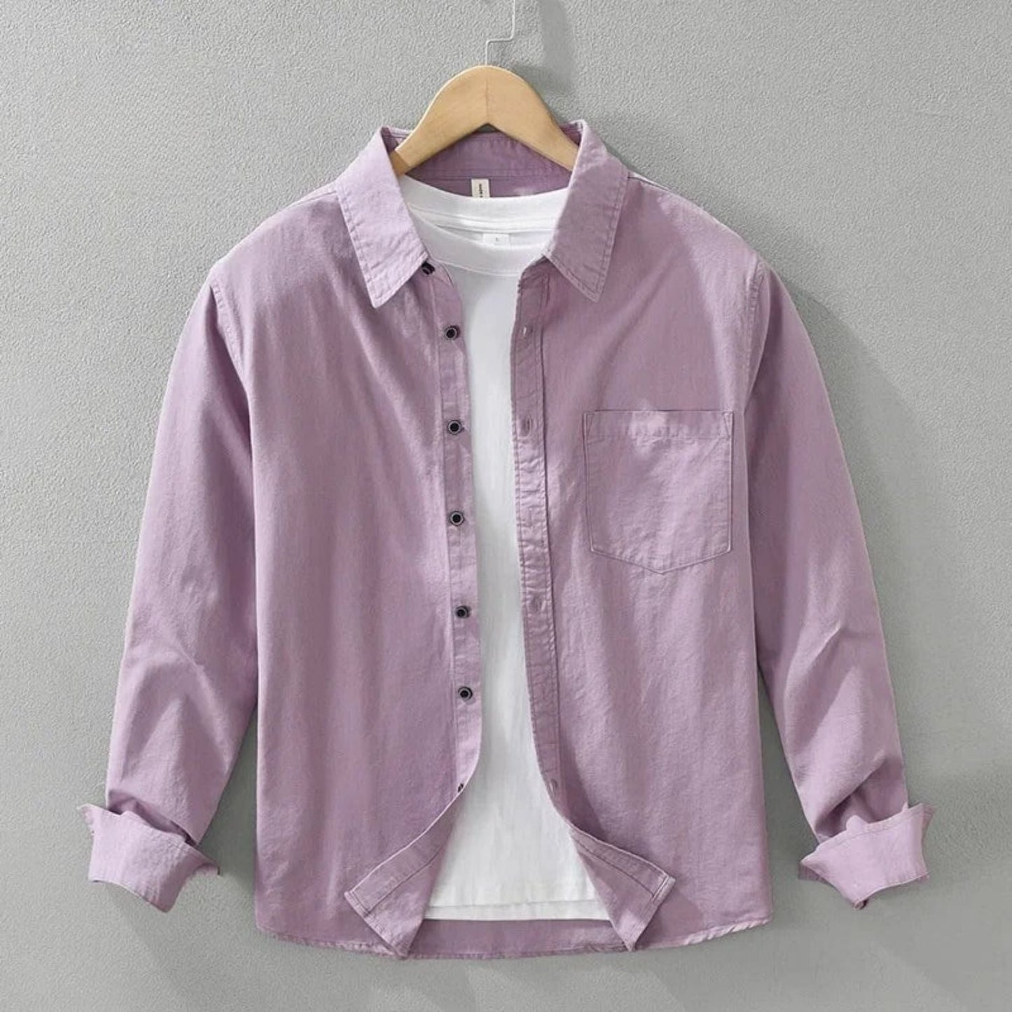 Camicia Uomo a Maniche Lunghe con Bottoni e Colletto Classico – Vestibilità Comoda Casual