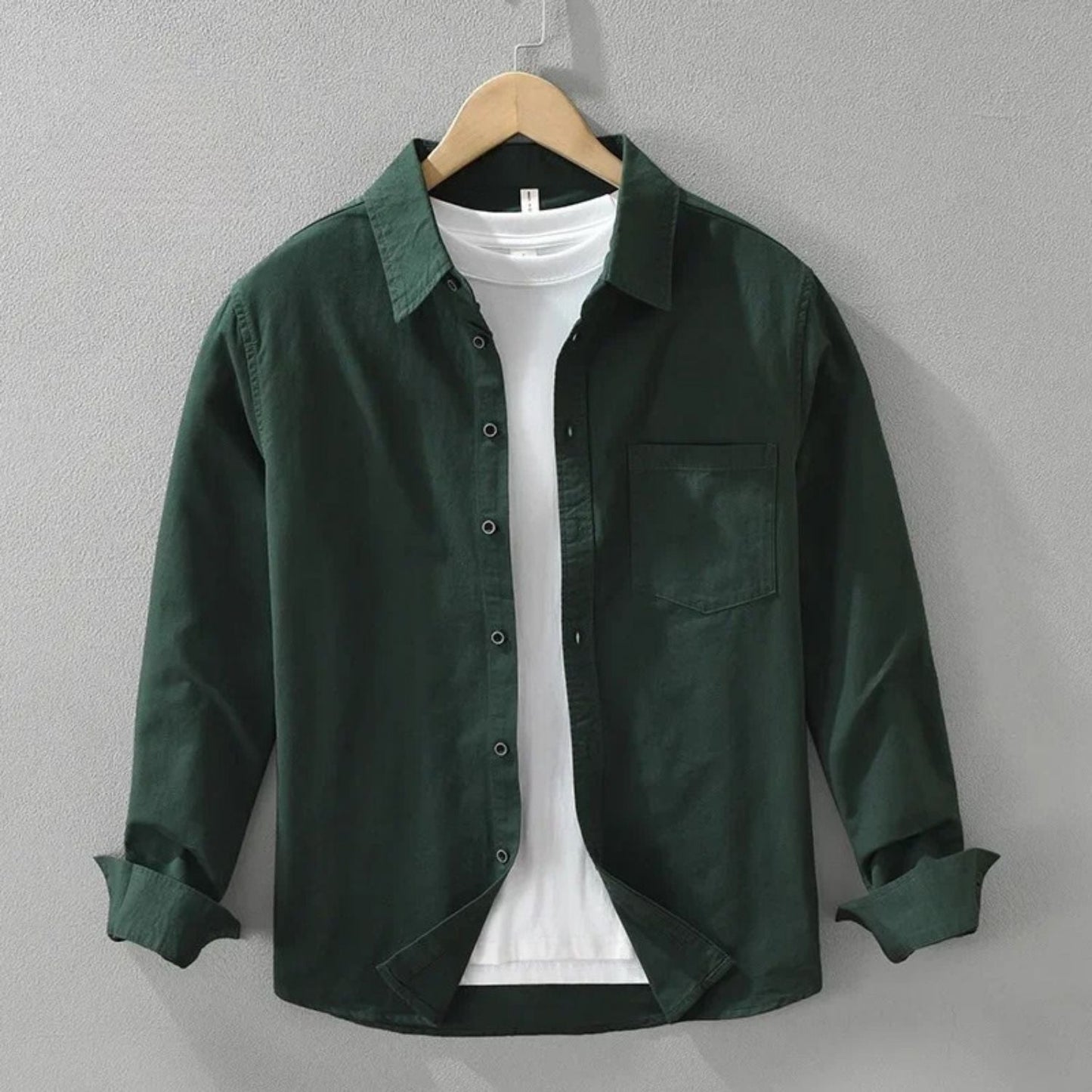 Camicia Uomo a Maniche Lunghe con Bottoni e Colletto Classico – Vestibilità Comoda Casual