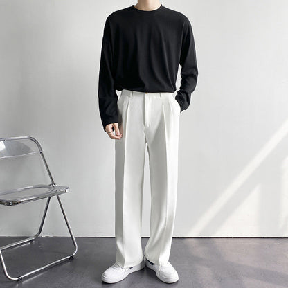 Pantaloni Uomo Slim Fit Sartoriali – Taglio Strutturato con Pieghe Frontali