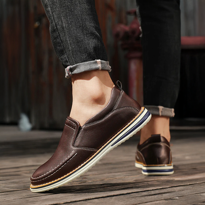 Mocassini Uomo Senza Lacci Cuciti a Mano con Pannelli Elastici e Suola Flessibile – Stile Comfort Quotidiano