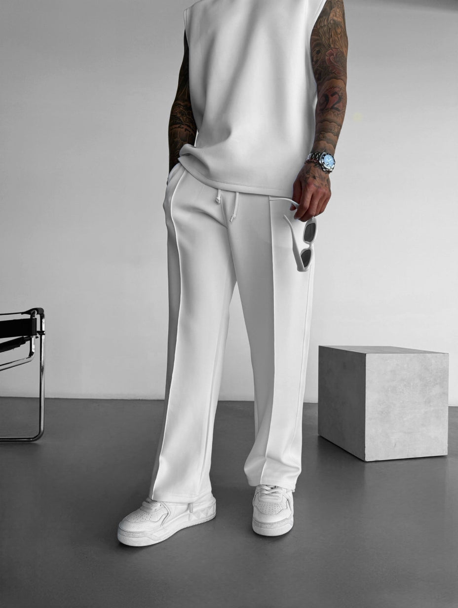 Men's Lounge Set with Sleeveless Top and Tailored Pants