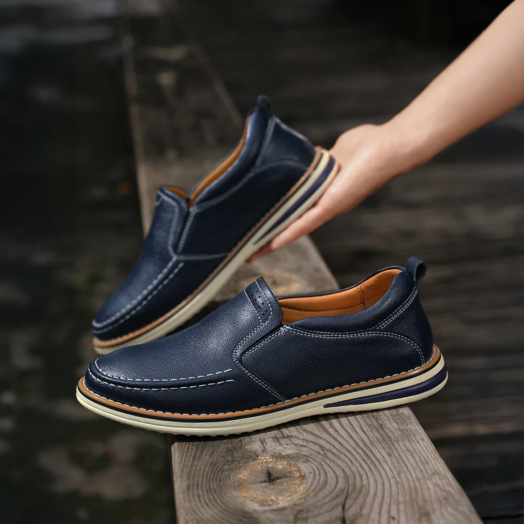 Mocassini Uomo Senza Lacci Cuciti a Mano con Pannelli Elastici e Suola Flessibile – Stile Comfort Quotidiano
