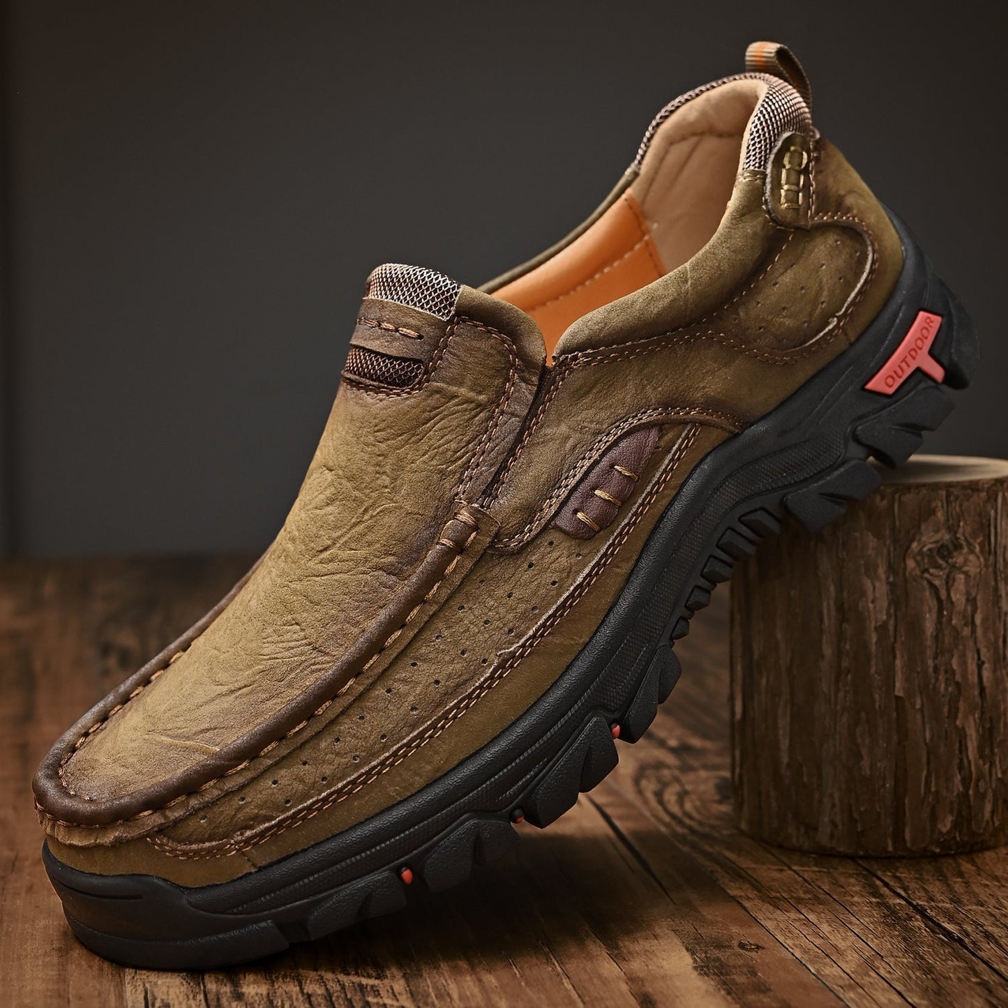 Scarpe Uomo Slip-On Effetto Pelle con Suola Antiscivolo e Soletta Ammortizzata