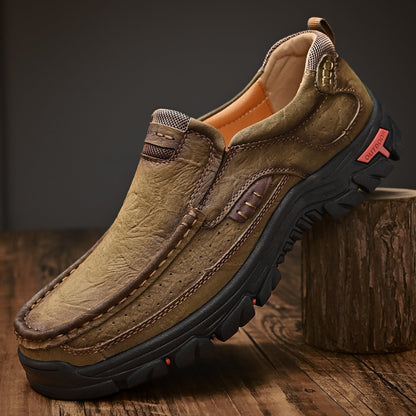 Scarpe Uomo Slip-On Effetto Pelle con Suola Antiscivolo e Soletta Ammortizzata