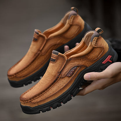 Scarpe Uomo Slip-On Effetto Pelle con Suola Antiscivolo e Soletta Ammortizzata