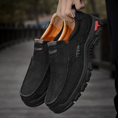 Scarpe Uomo Slip-On Effetto Pelle con Suola Antiscivolo e Soletta Ammortizzata