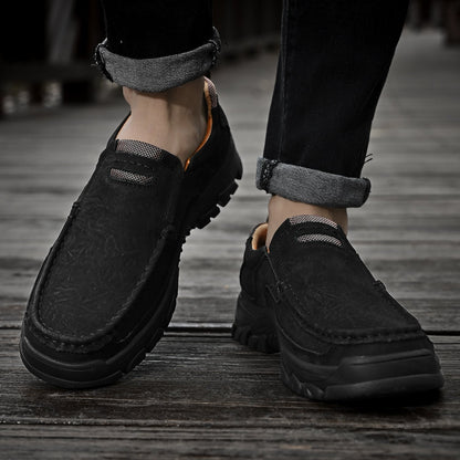 Scarpe Uomo Slip-On Effetto Pelle con Suola Antiscivolo e Soletta Ammortizzata