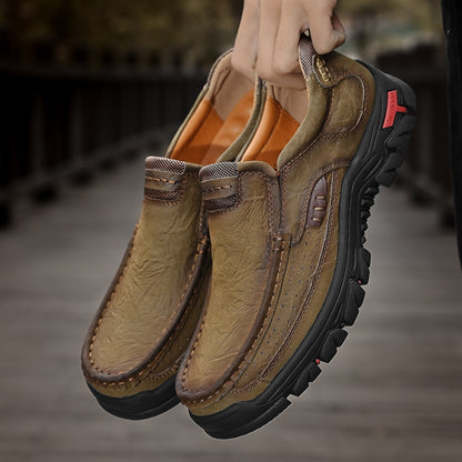 Scarpe Uomo Slip-On Effetto Pelle con Suola Antiscivolo e Soletta Ammortizzata