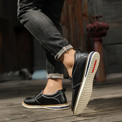 Mocassini Uomo Senza Lacci Cuciti a Mano con Pannelli Elastici e Suola Flessibile – Stile Comfort Quotidiano