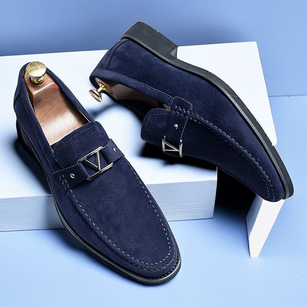 Mocassini Uomo Slip-On con Fibbia Decorativa e Suola in Gomma – Stile Elegante