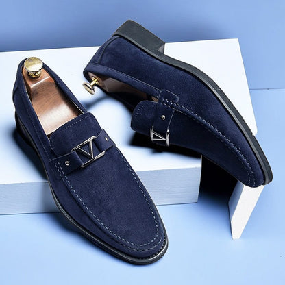 Mocassini Uomo Slip-On con Fibbia Decorativa e Suola in Gomma – Stile Elegante