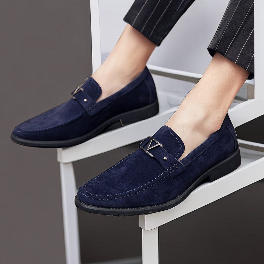 Mocassini Uomo Slip-On con Fibbia Decorativa e Suola in Gomma – Stile Elegante