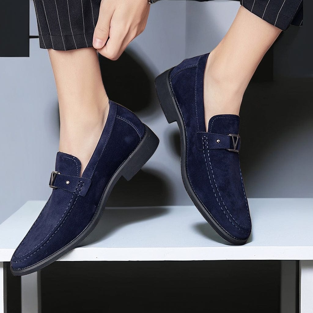 Mocassini Uomo Slip-On con Fibbia Decorativa e Suola in Gomma – Stile Elegante