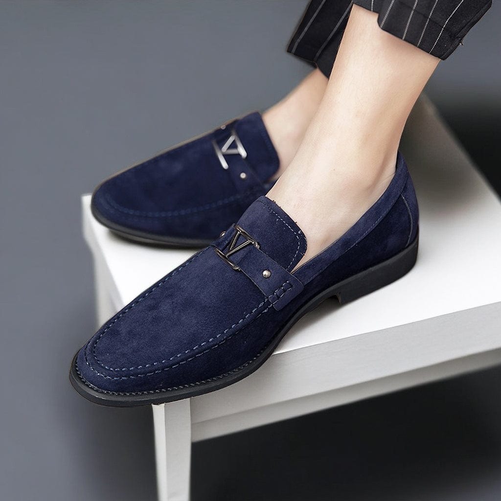 Mocassini Uomo Slip-On con Fibbia Decorativa e Suola in Gomma – Stile Elegante