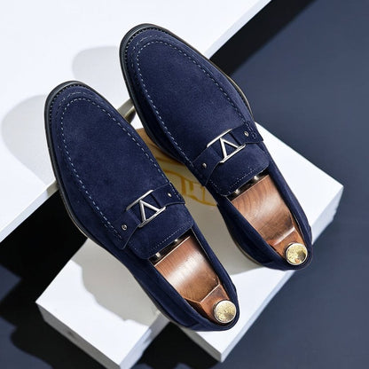 Mocassini Uomo Slip-On con Fibbia Decorativa e Suola in Gomma – Stile Elegante