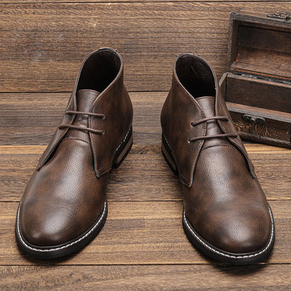 Men's Hand-Sewn Chukka Boots with Padded Insole and Rubber Sole