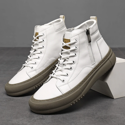 Men's High Sneakers Autumn Winter with Laces, Side Zip, and Memory Foam – Winter Style