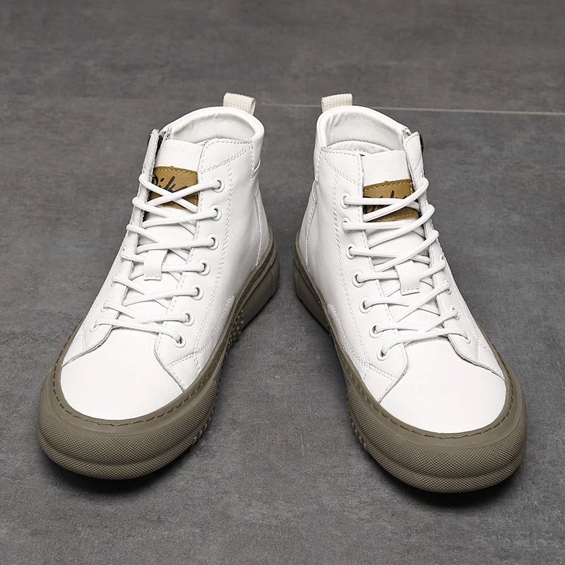 Men's High Sneakers Autumn Winter with Laces, Side Zip, and Memory Foam – Winter Style