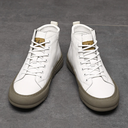 Men's High Sneakers Autumn Winter with Laces, Side Zip, and Memory Foam – Winter Style