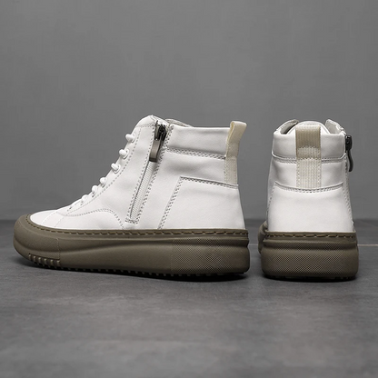 Men's High Sneakers Autumn Winter with Laces, Side Zip, and Memory Foam – Winter Style