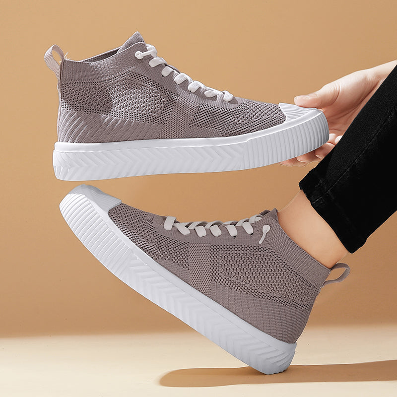 Zapatillas Hombre High Top Parte Superior de Malla Plantilla Ortopédica Cierre Sin Cordones