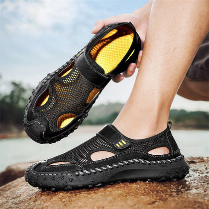 Herresandaler Slip-On med Lukket Tå – Åndbare og Med Bred Pasform