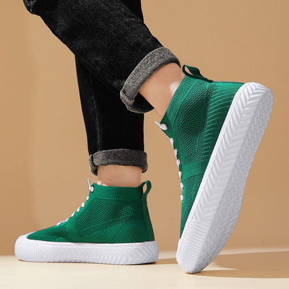 Zapatillas Hombre High Top Parte Superior de Malla Plantilla Ortopédica Cierre Sin Cordones