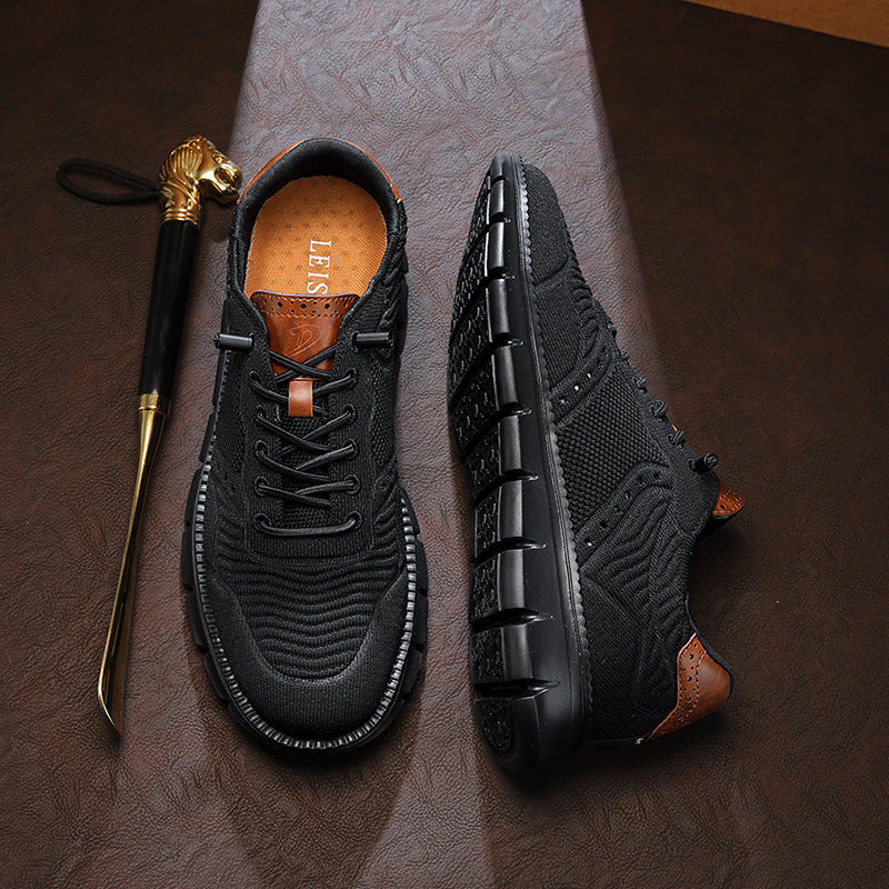 Zapatillas de hombre de tejido de malla y cuero sintético para senderismo