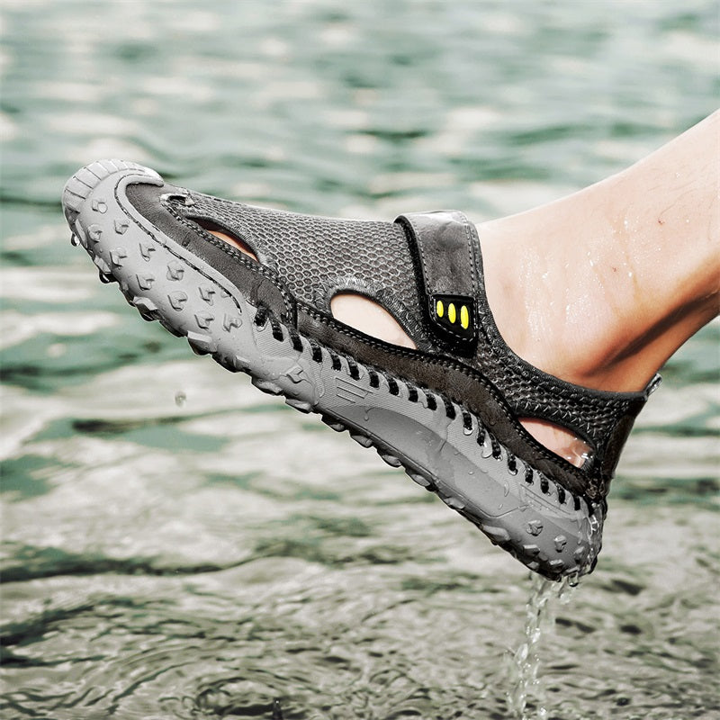 Herresandaler Slip-On med Lukket Tå – Åndbare og Med Bred Pasform