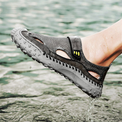 Herresandaler Slip-On med Lukket Tå – Åndbare og Med Bred Pasform