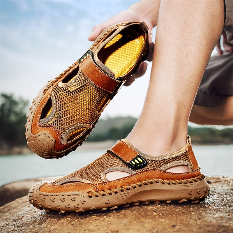 Herresandaler Slip-On med Lukket Tå – Åndbare og Med Bred Pasform