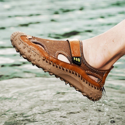 Herresandaler Slip-On med Lukket Tå – Åndbare og Med Bred Pasform
