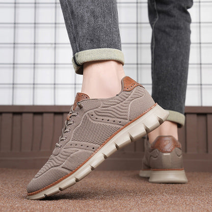 Zapatillas de hombre de tejido de malla y cuero sintético para senderismo