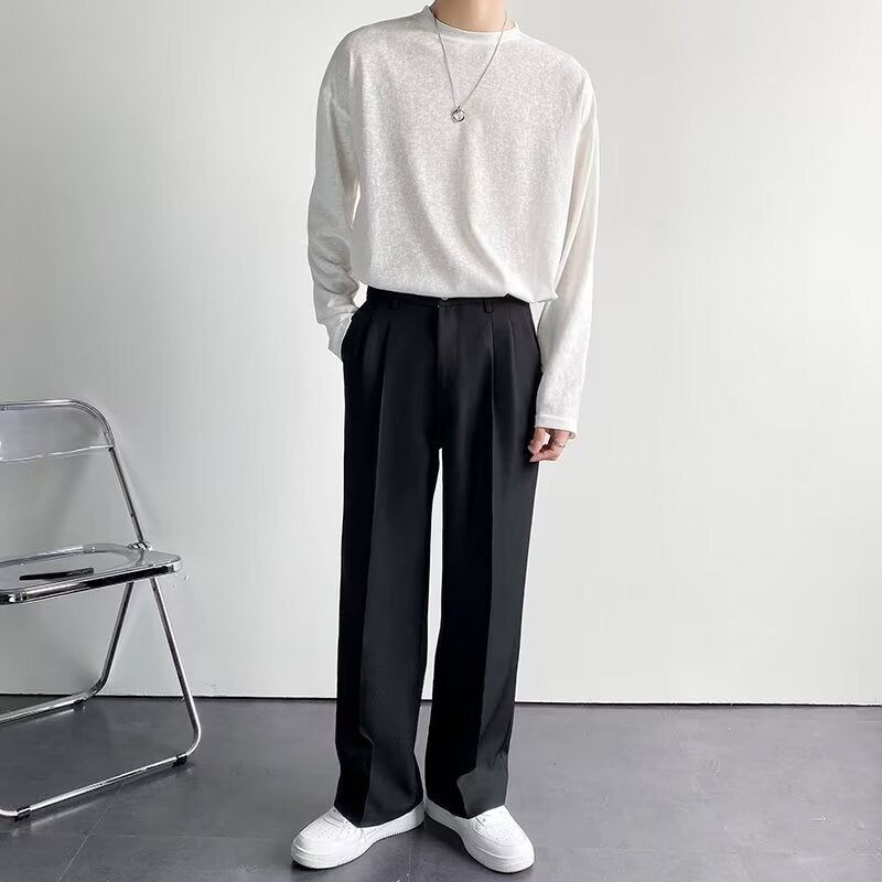 Pantaloni Uomo Slim Fit Sartoriali – Taglio Strutturato con Pieghe Frontali
