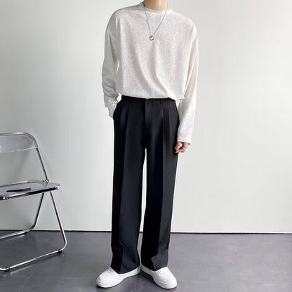 Pantaloni Uomo Slim Fit Sartoriali – Taglio Strutturato con Pieghe Frontali