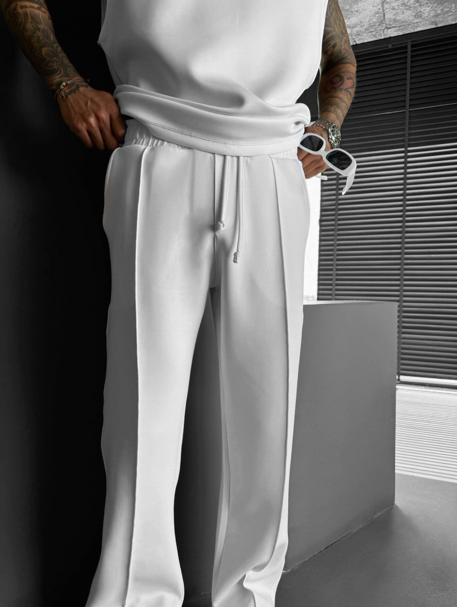 Men's Lounge Set with Sleeveless Top and Tailored Pants