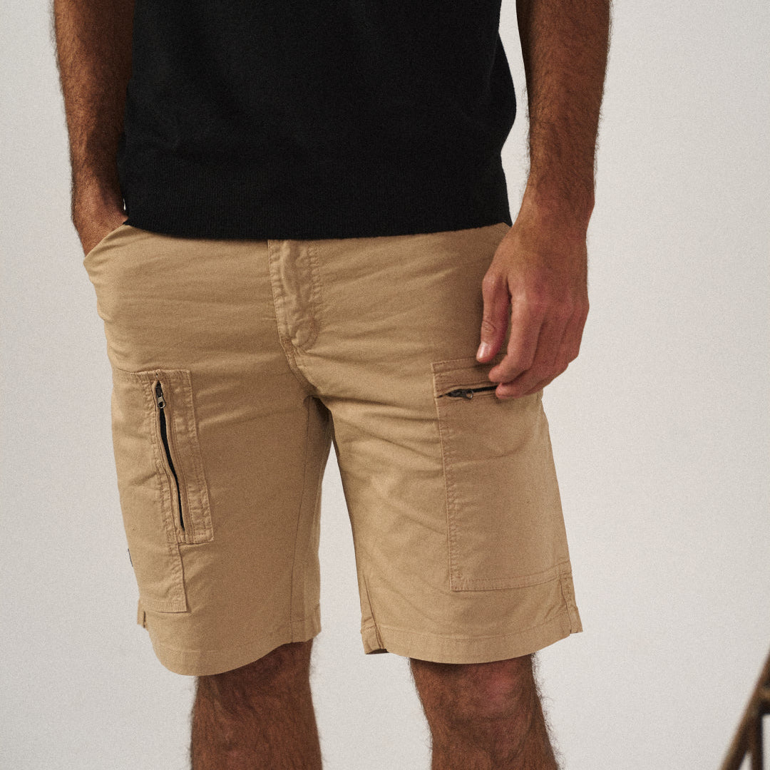 Herre cargo bermudashorts med skræddersyet pasform og lynlåslommer