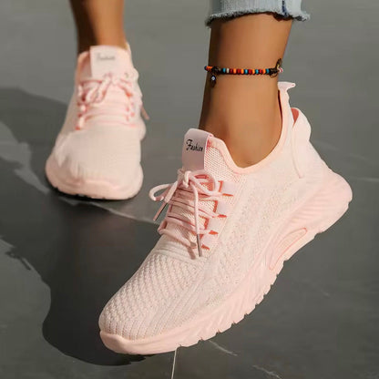 Scarpe da Running Donna con Maglia Traspirante e Suola Ondulata Ammortizzata