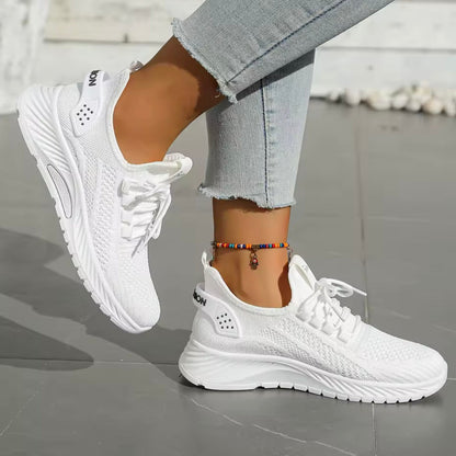 Scarpe da Running Donna con Maglia Traspirante e Suola Ondulata Ammortizzata