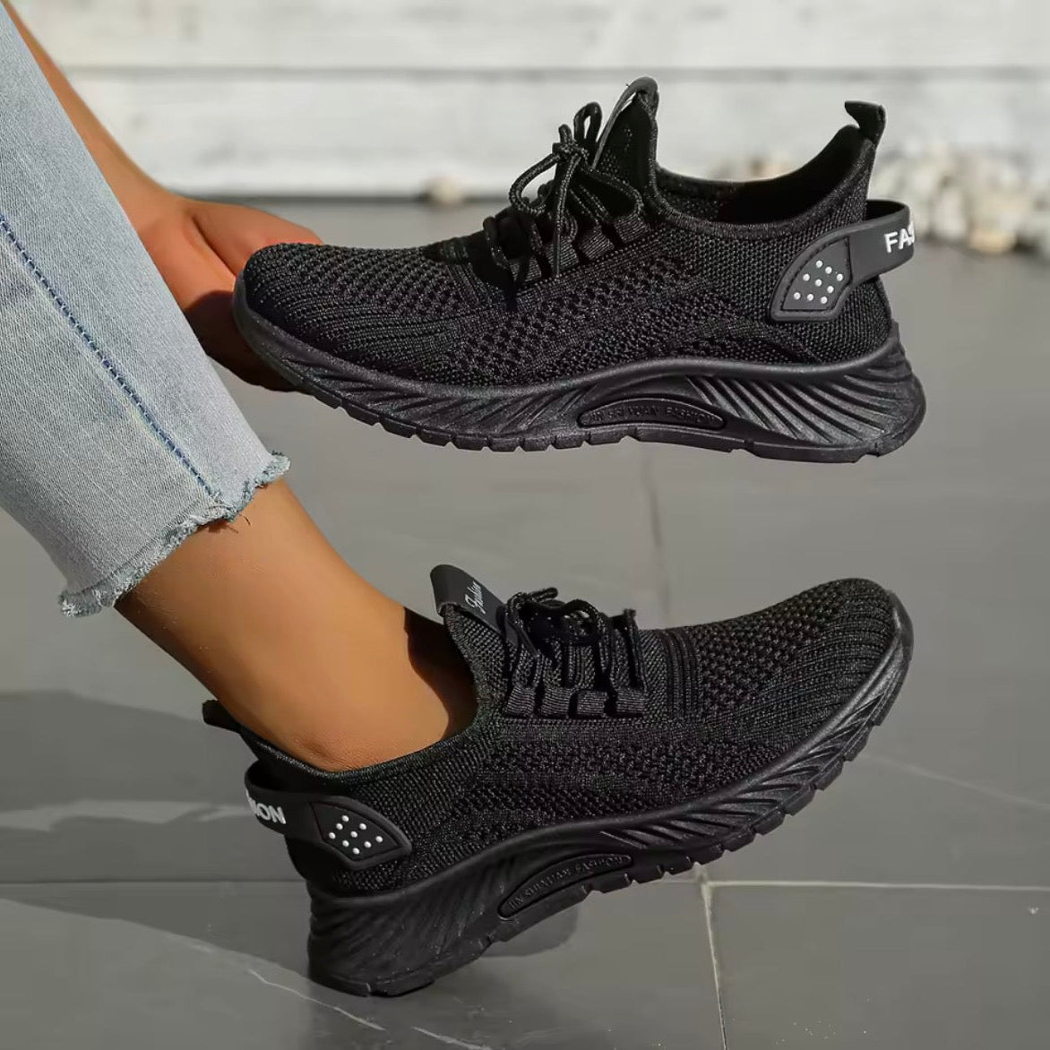 Scarpe da Running Donna con Maglia Traspirante e Suola Ondulata Ammortizzata