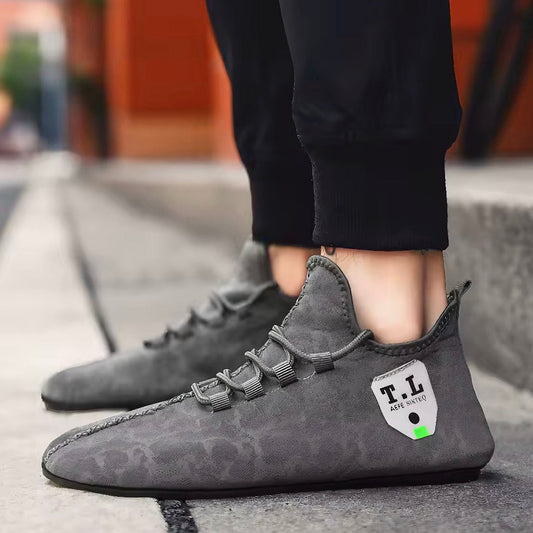 Men's Slip-On Loafers with Ankle Support and Textured Sole