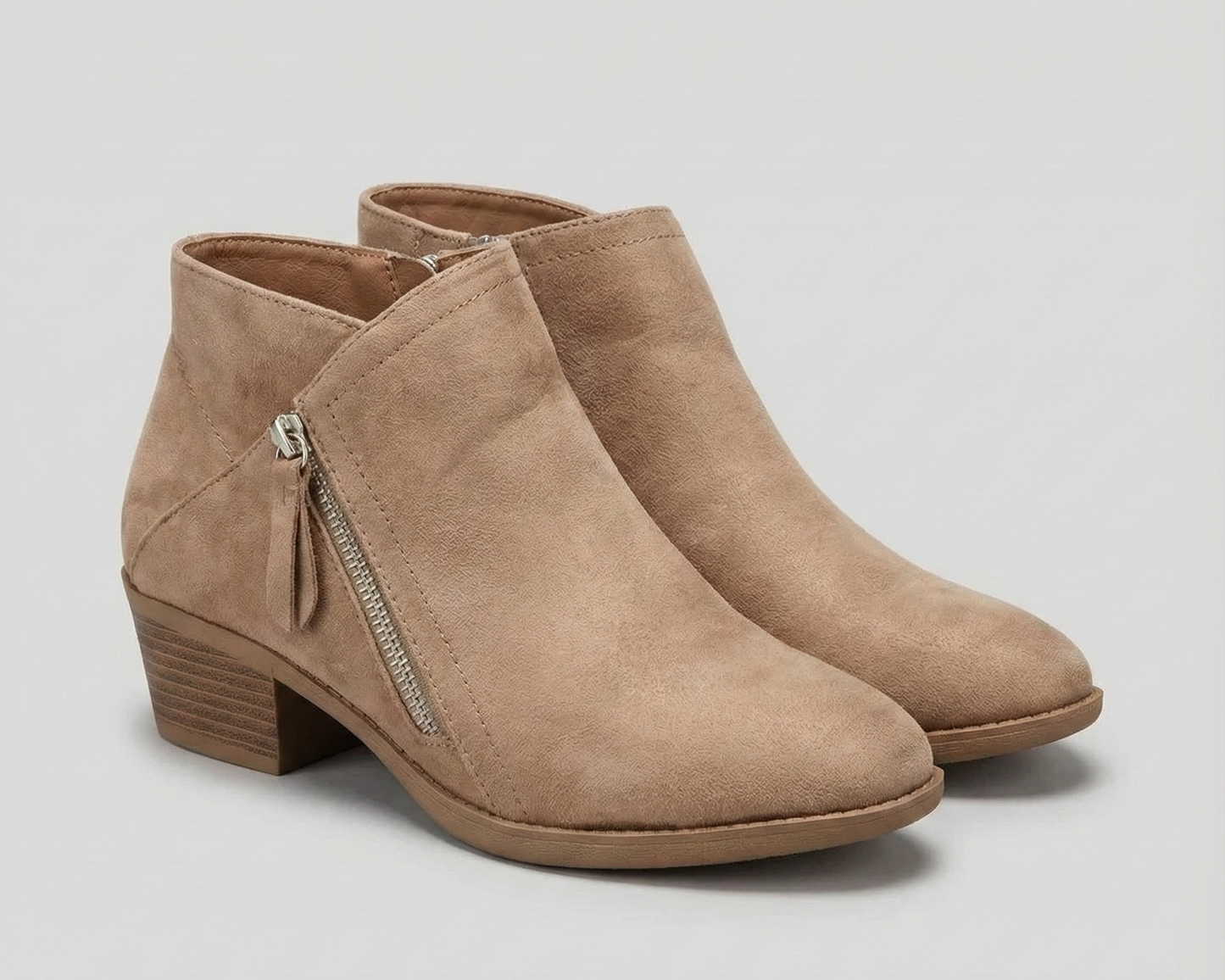 Women's Ankle Boots with Arch Support and Side Zipper