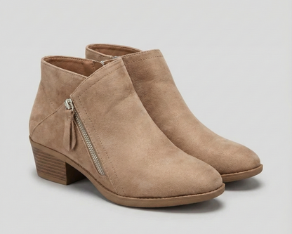 Women's Ankle Boots with Arch Support and Side Zipper