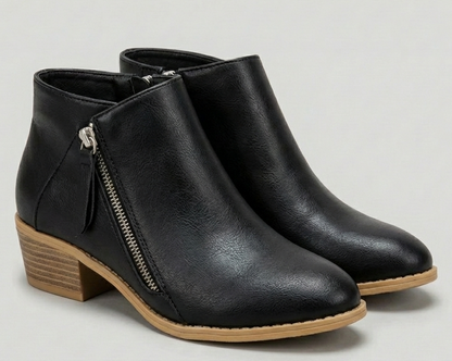 Women's Ankle Boots with Arch Support and Side Zipper