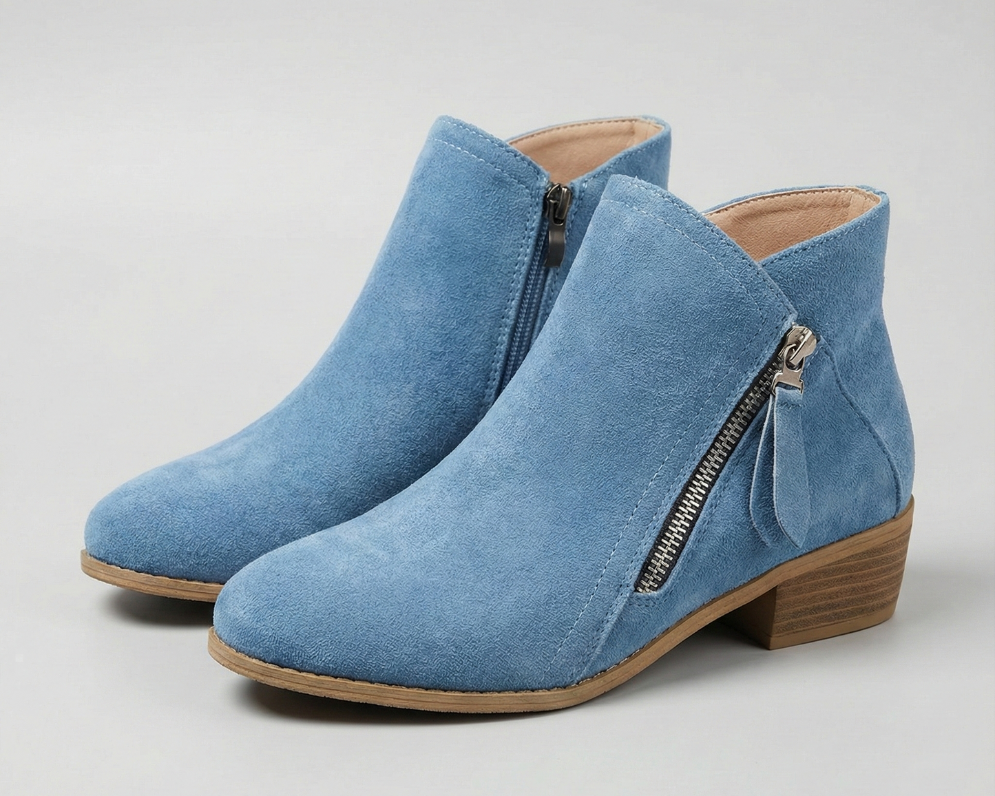 Women's Ankle Boots with Arch Support and Side Zipper