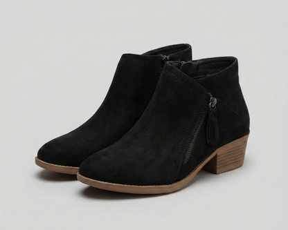 Women's Ankle Boots with Arch Support and Side Zipper