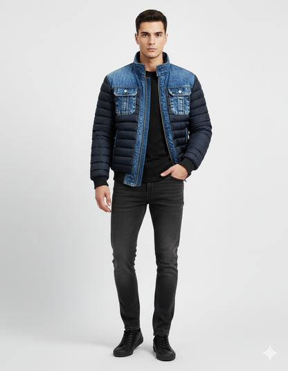 Giacca Uomo Autunnale Ibrida Trapuntata – Vestibilità Sartoriale e Design Moderno